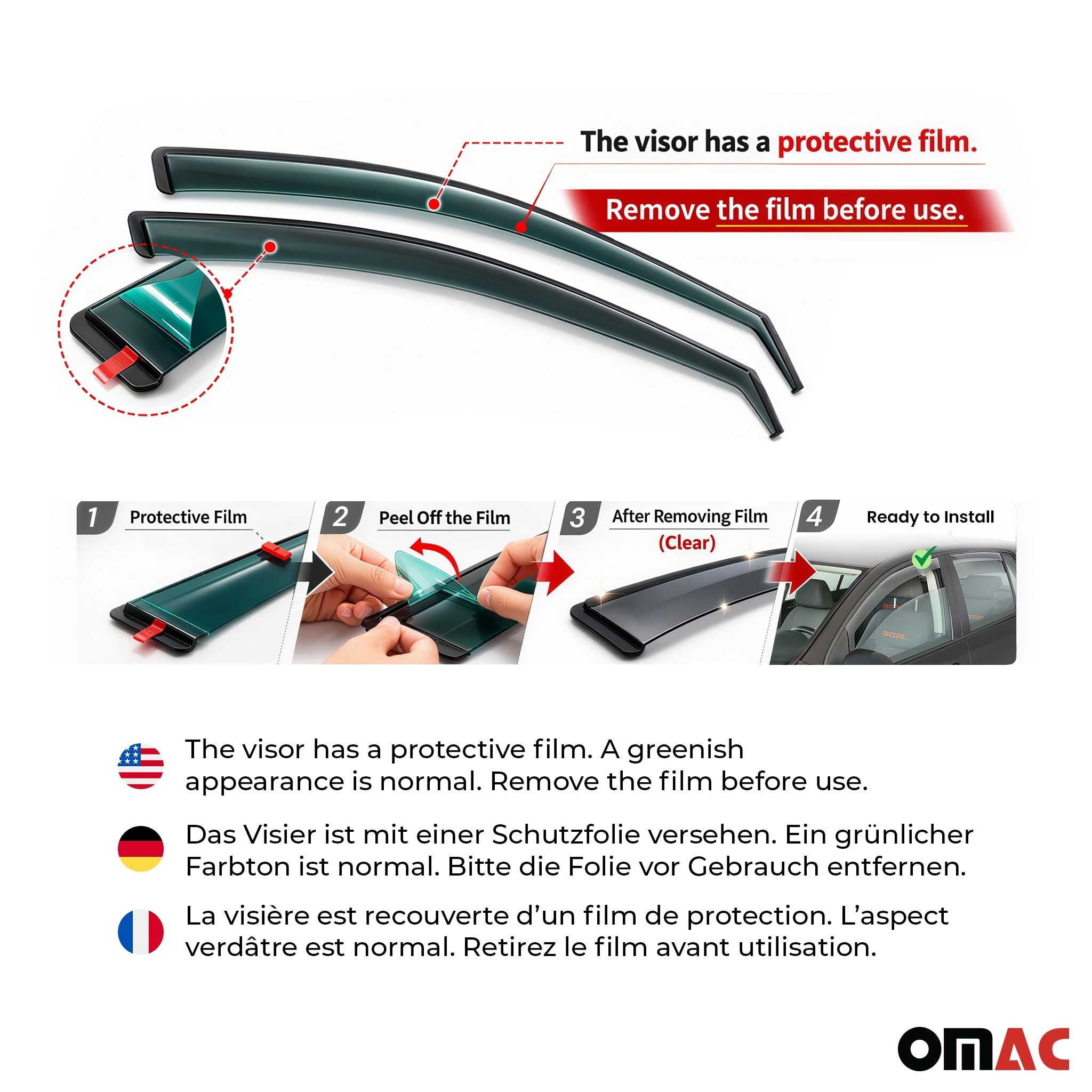 Windabweiser Regenabweiser für Peugeot 2008 2013-2019 Dunkel Acryl 2tlg