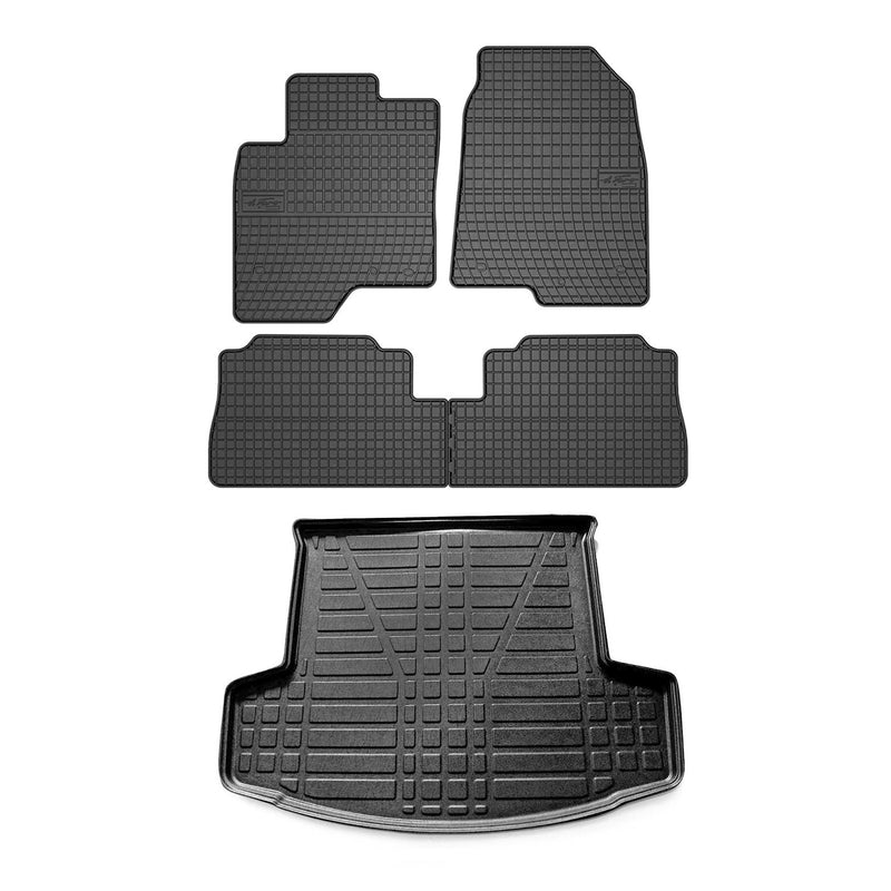 Fußmatten & Kofferraumwanne Set für Chevrolet Captiva 2006-2018 Gummi Schwarz 5x