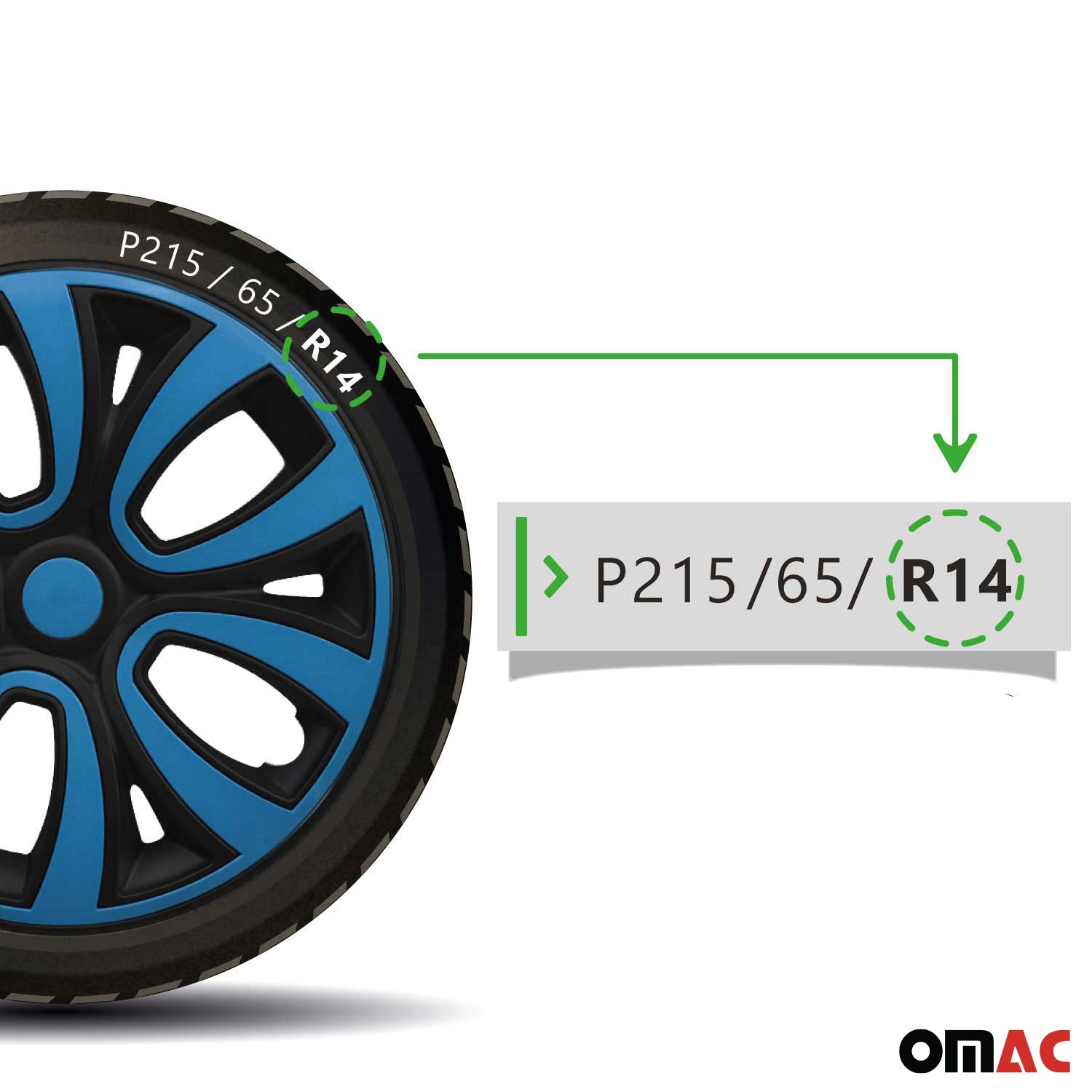 4x Radblenden Radzierblenden Radkappen für 14" Zoll Stahlfelgen Blau Schwarz
