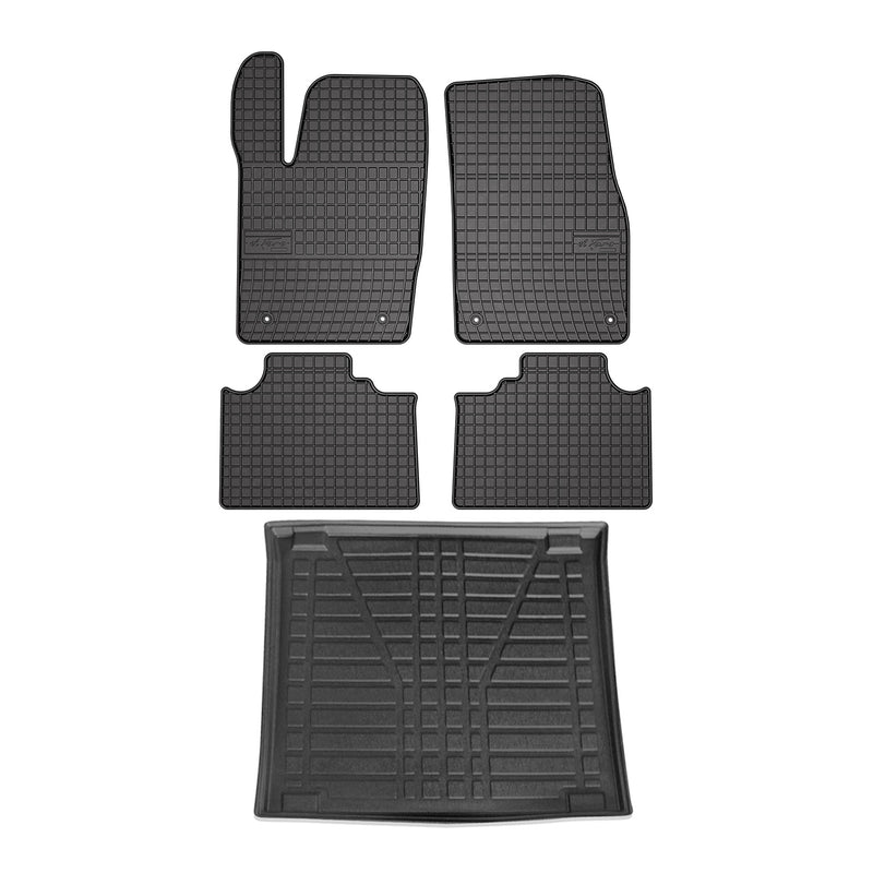 Fußmatten & Kofferraumwanne Set für Jeep Grand Cherokee 2016-2022 Gummi 5x