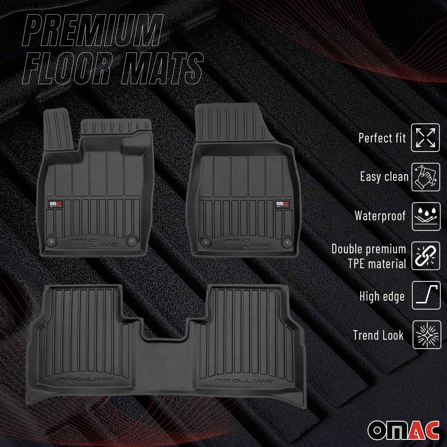 OMAC Gummi Fußmatten für VW ID.4 2021-2026 Premium TPE 3D Automatten Schwarz 4x