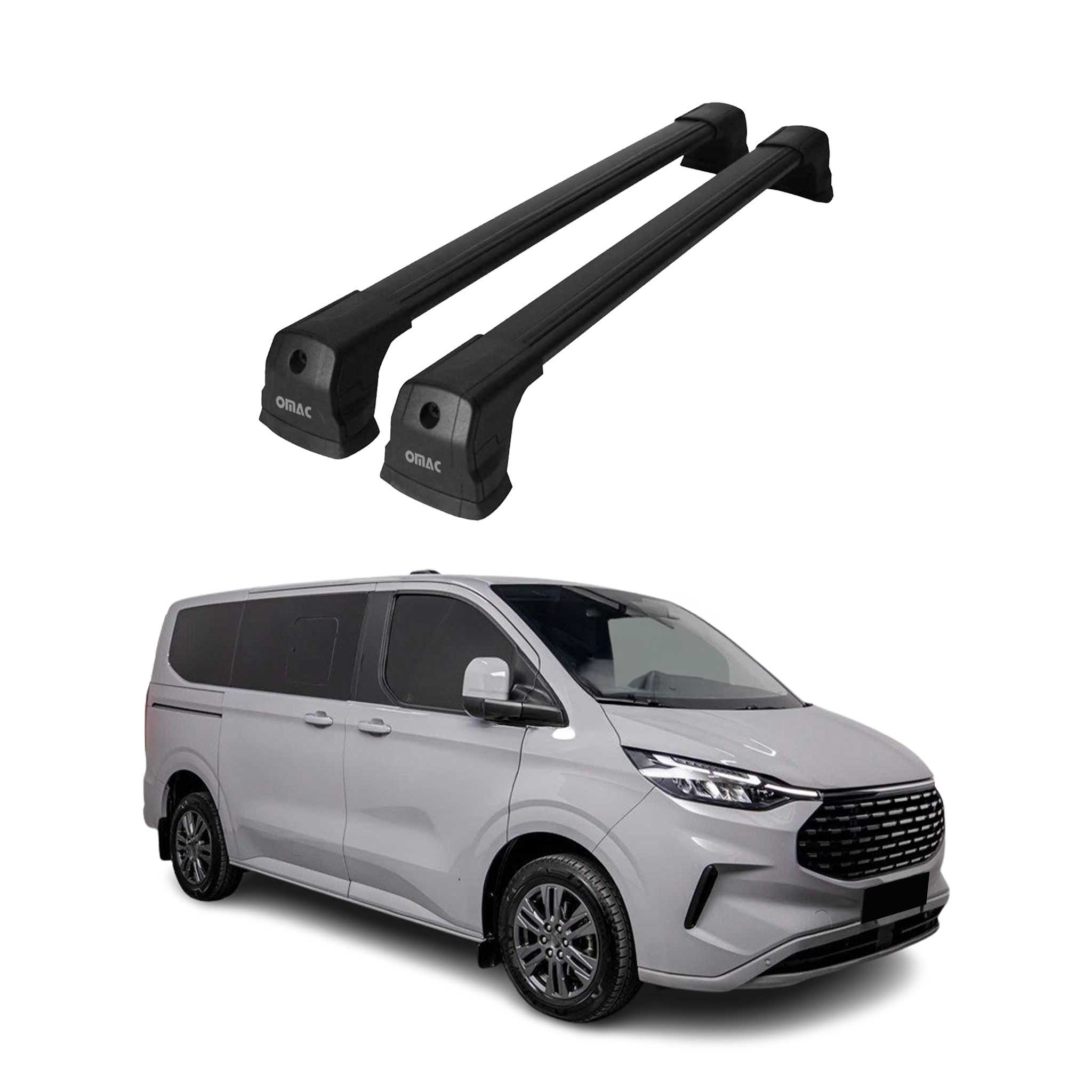 Dachträger für Ford Transit Custom / Tourneo Custom 2023-2026 75kg Alu Schwarz