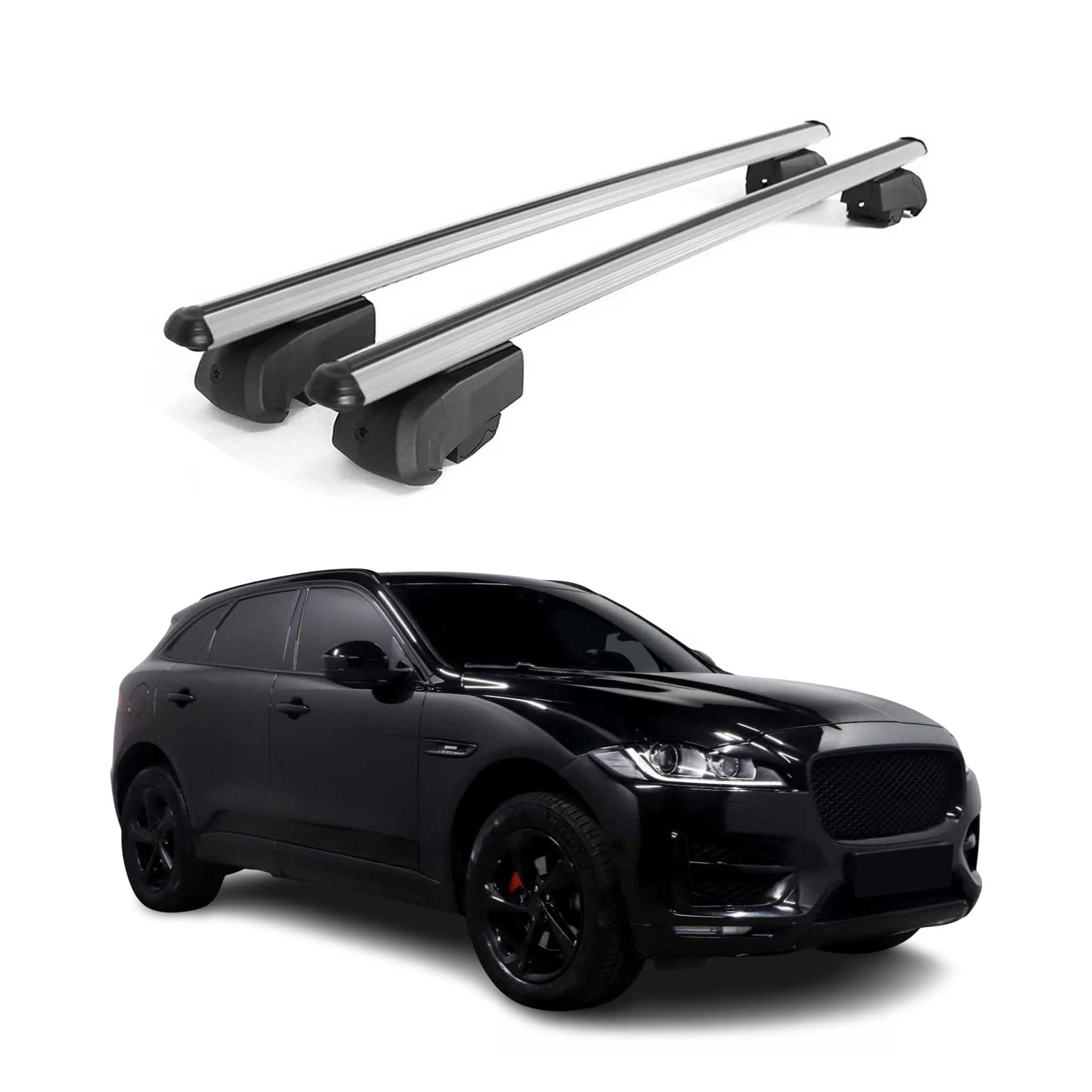 Dachträger Gepäckträger für Jaguar F-Pace 2016-2025 ABE Aluminium Grau 2x
