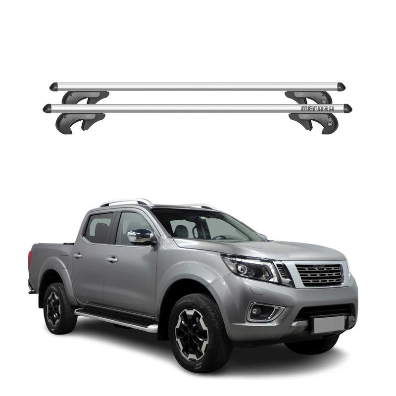 Menabo Dachträger Grundtäger für Nissan Navara 2014-2020 90kg Alu Silber 2 tlg
