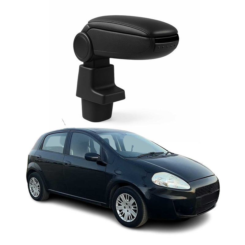 Mittelarmlehne Armlehne für Fiat Grande Punto Evo 2007-2024 PU-Leder ABS Schwarz