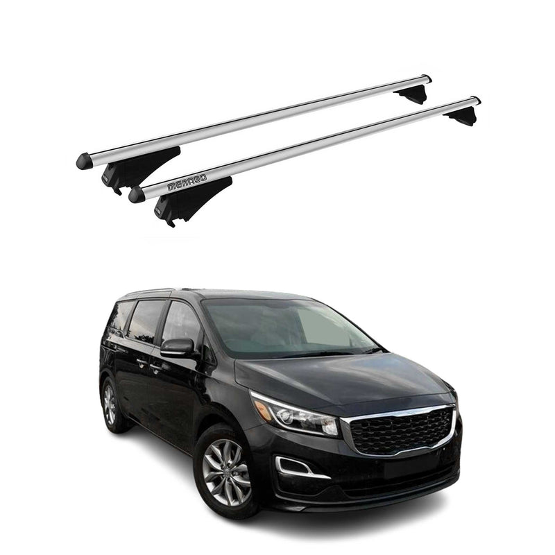 Menabo Dachträger Grundtäger für Kia Sedona 2014-2020 75kg Alu Silber 2 tlg