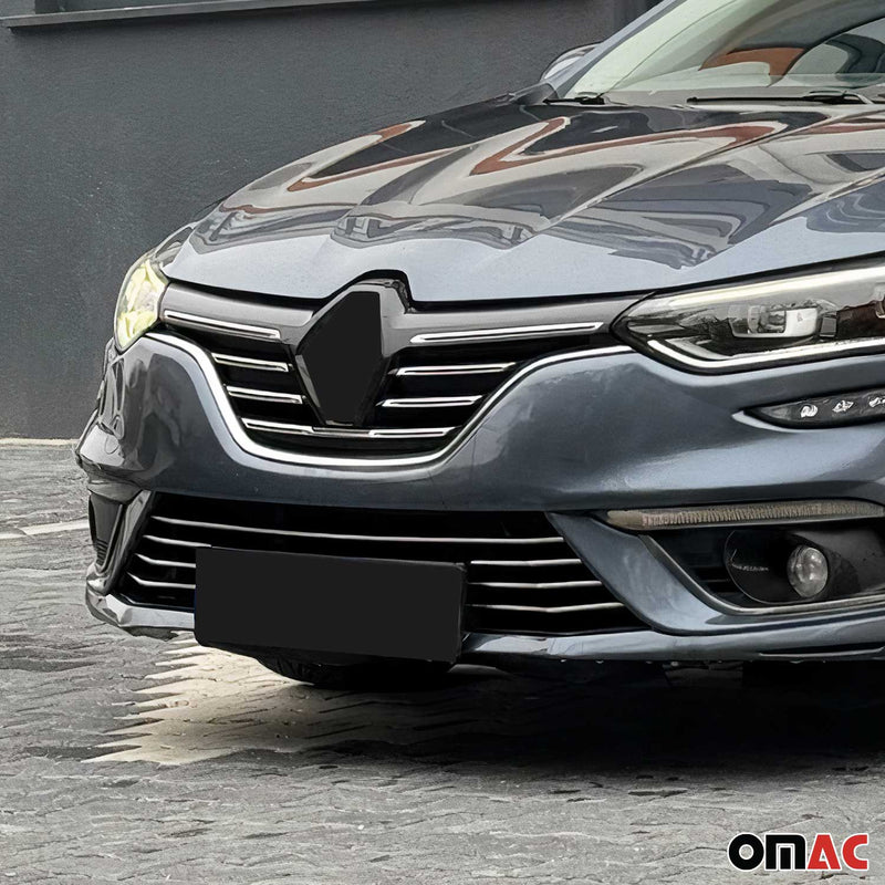 Kühlergrill Leisten Grillleisten für Renault Megane 2015-2025 Chrom Silber 7x