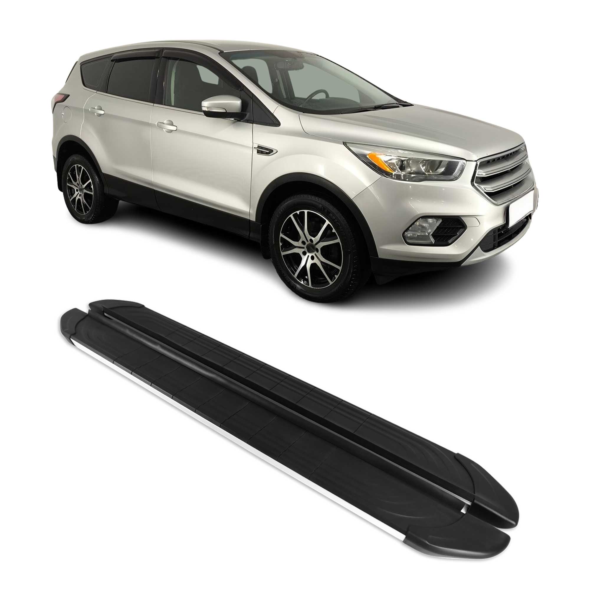 Seitenschweller Trittbretter für Ford Kuga II ST-Line 2016-2019 Silber 2 tlg