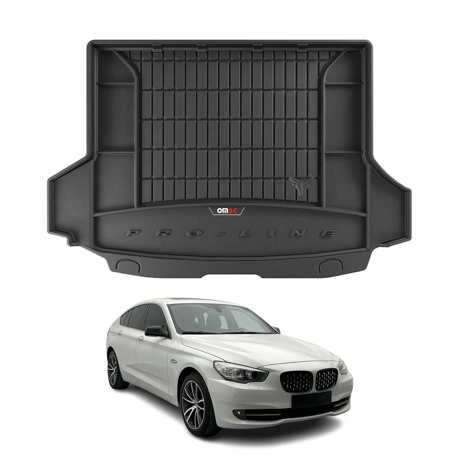 OMAC Gummi Kofferraumwanne für BMW 5er Gran Turismo F07 2009-2017 TPE Schwarz