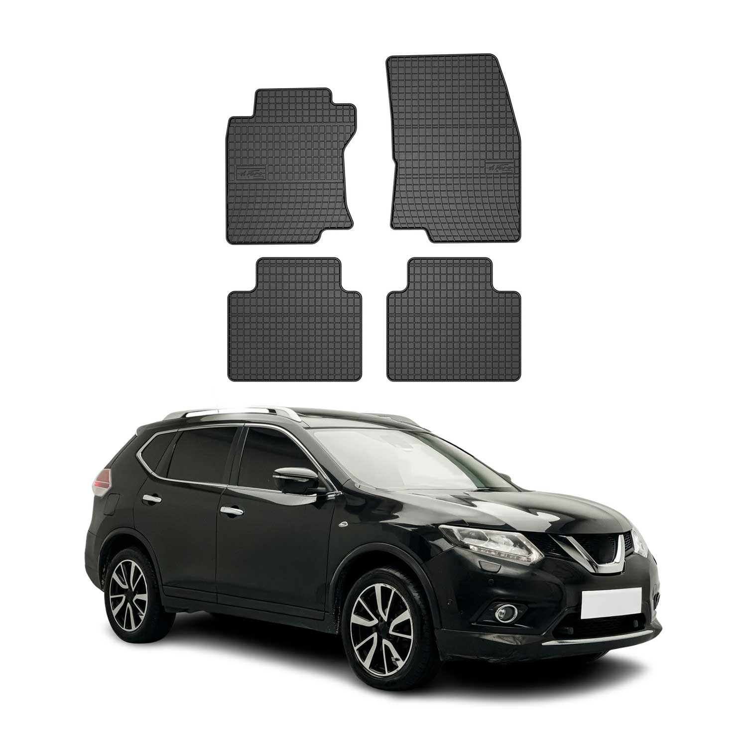 OMAC Gummi Fußmatten für Nissan X-Trail T32 2013-2021 Automatten Schwarz 4x