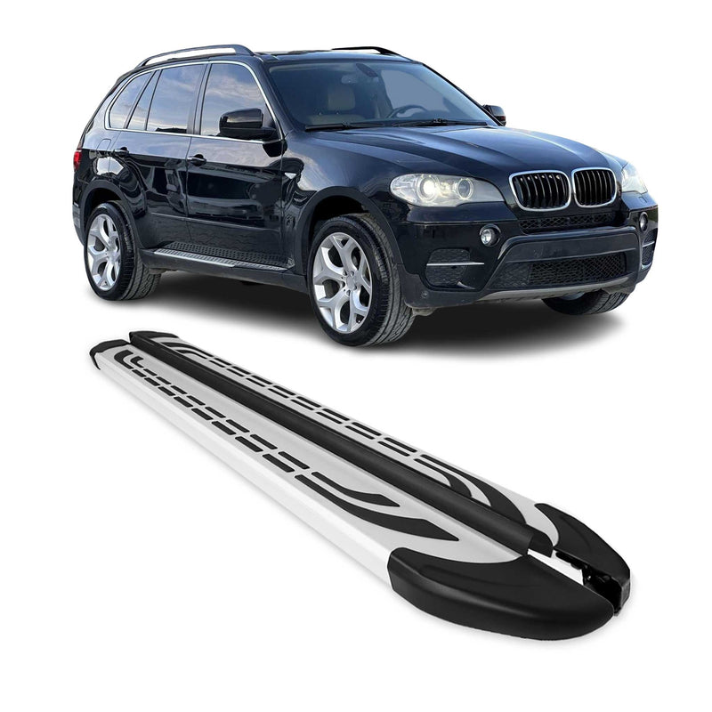 Trittbretter Seitenschweller Seitenbretter für BMW X5 E70 2006-2013 Alu Grau