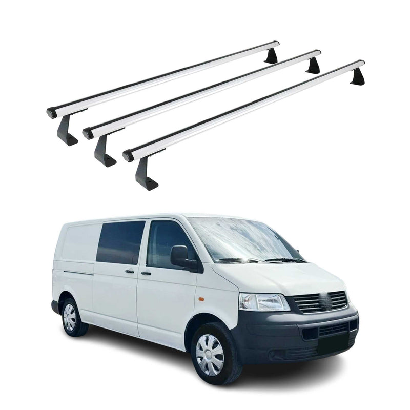 Dachträger Grundtäger für VW Transporter T5 2003-2015 75kg Alu Silber 3 tlg