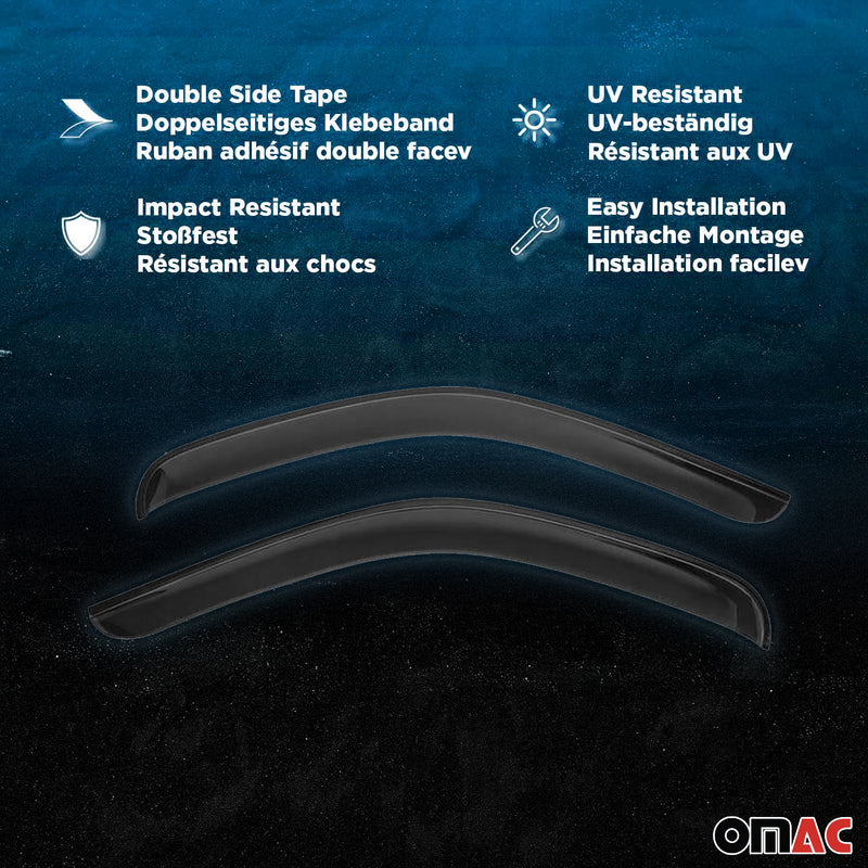 Windabweiser Regenabweiser für Honda Jazz 2009-2014 Dunkel Acryl 4tlg