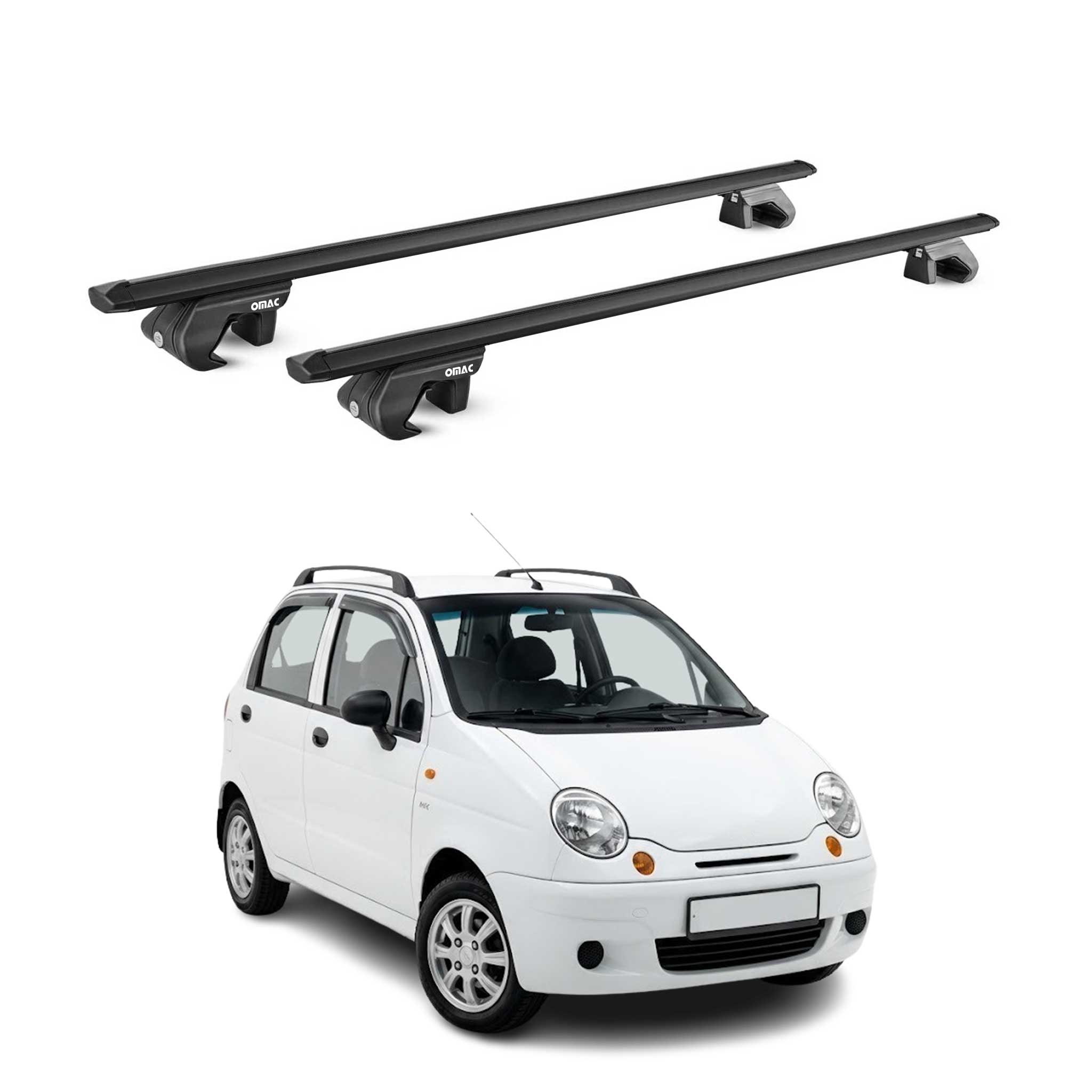 Dachträger Grundtäger für Daewoo Matiz 1998-2005 90kg Aluminium Schwarz ABE