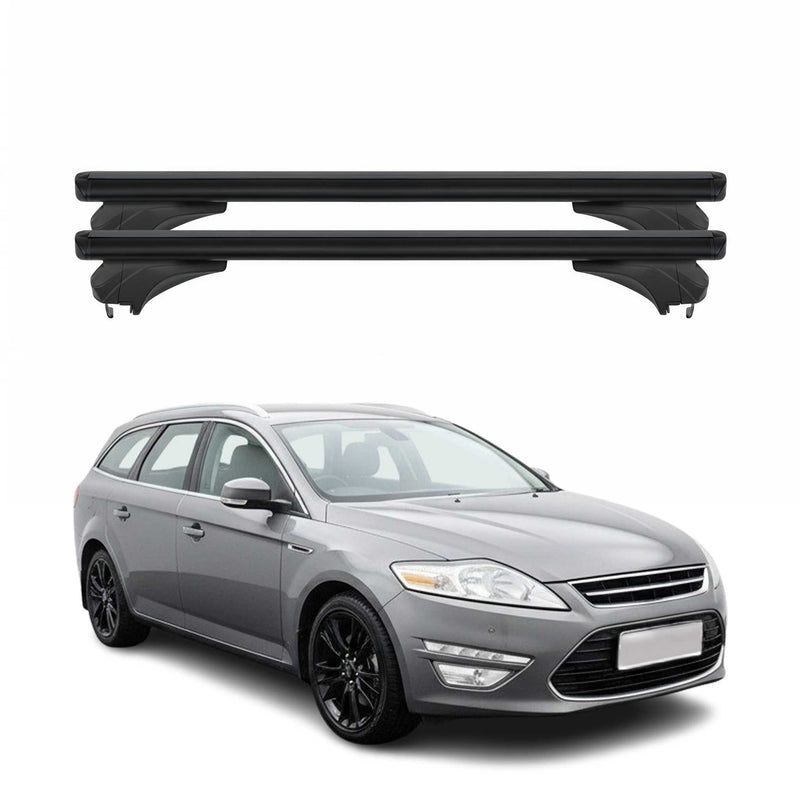 Menabo Dachträger für Ford Mondeo III Kombi 2010-2014 Aluminium Schwarz 2 tlg