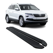 Trittbretter Seitenschweller für Skoda Karoq 2017-2026 Aluminium Schwarz 2 tlg