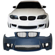 JOM Frontstoßstange für BMW E81/E82/E87/E88 2004-2013 Doppelrippen Grill Schwarz