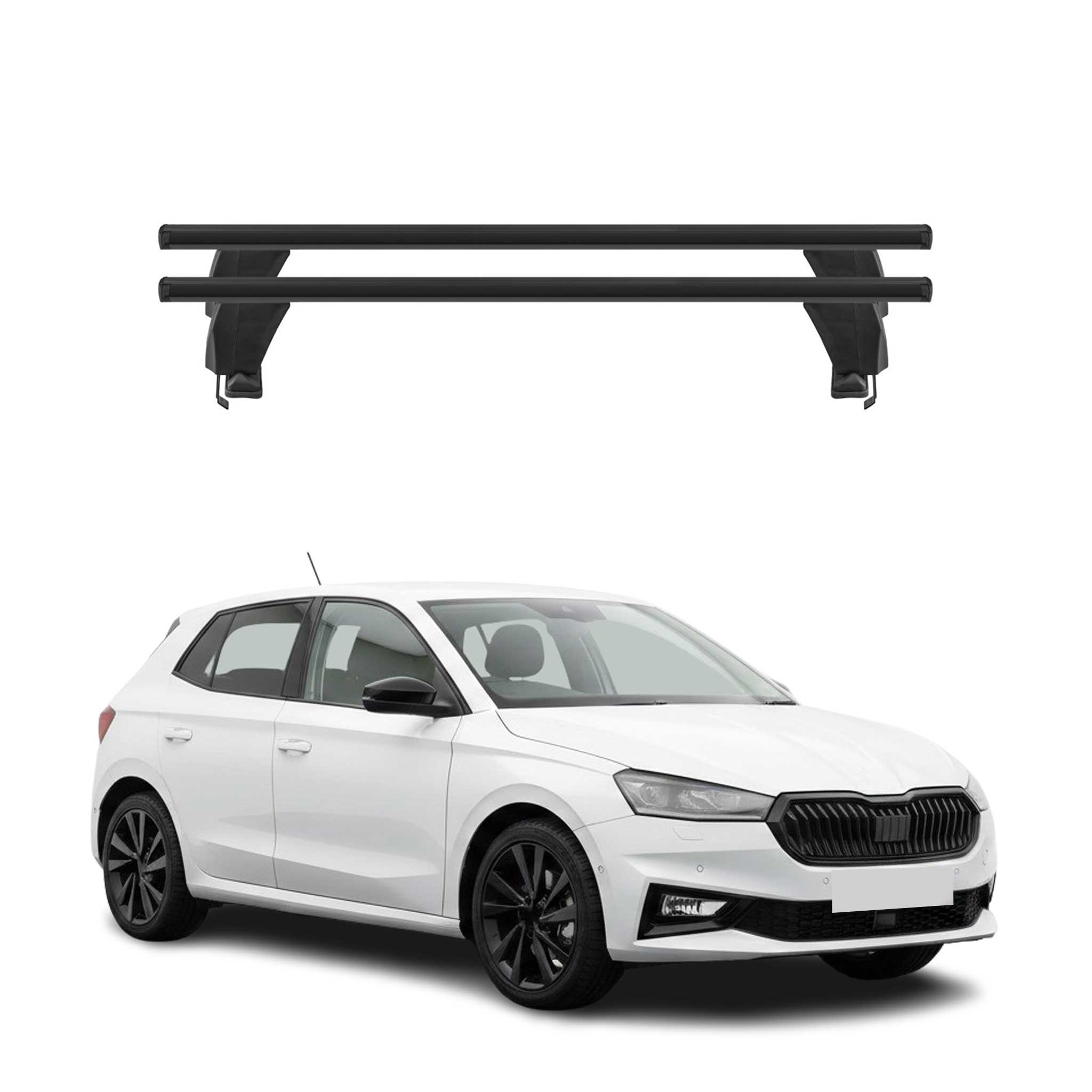 Menabo Dachträger Grundtäger für Skoda Fabia mk4 2022-2026 Aluminium Schwarz 2x