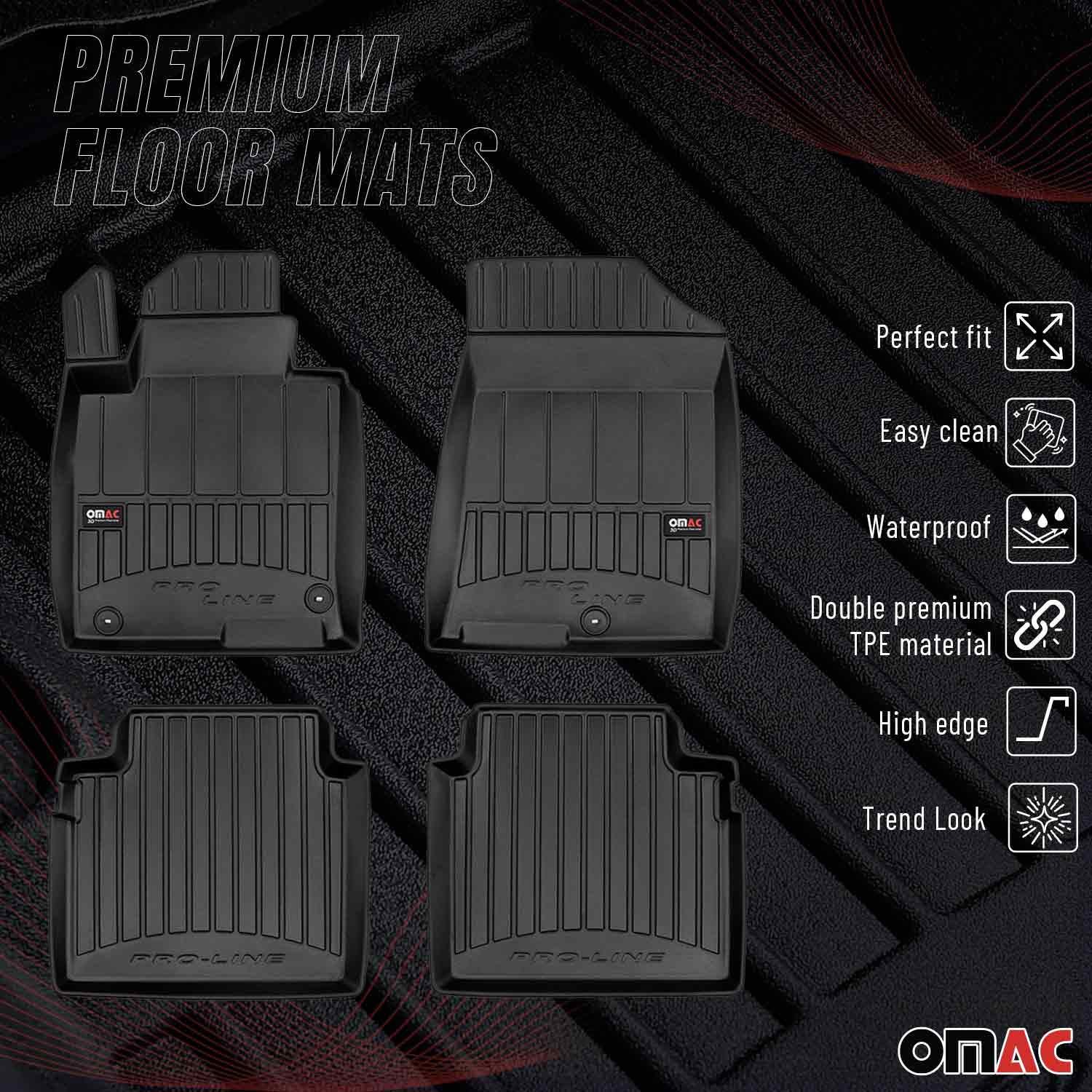 OMAC Gummi Fußmatten für Kia Optima 2015-2019 Premium TPE Automatten Schwarz 4x
