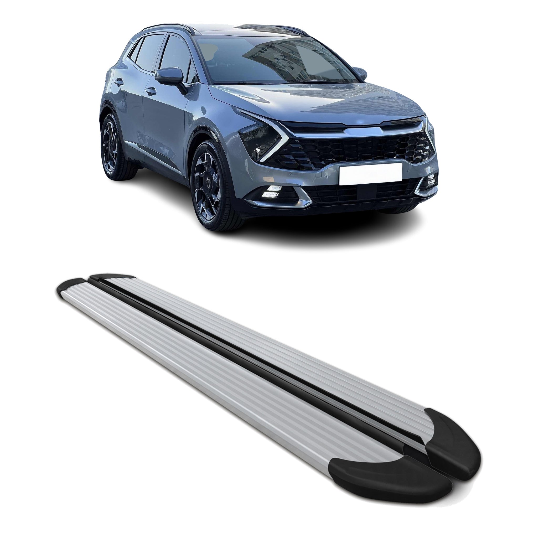 Trittbretter Schweller für Kia Sportage mk5 NQ5 2023-2026 Aluminiumminium Silber