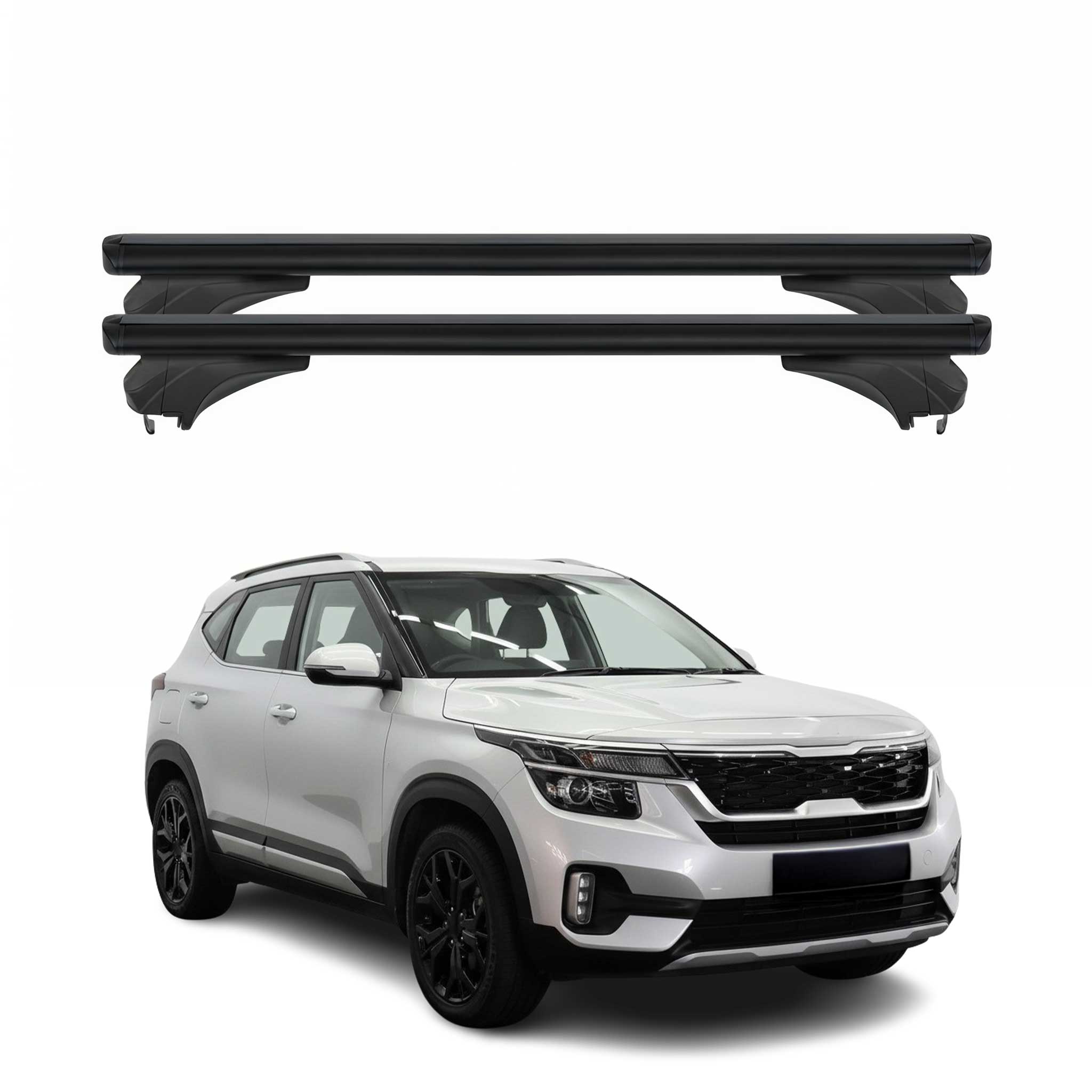 Menabo Dachträger Grundtäger für KIA Seltos 2023-2026 FL Aluminium Schwarz 2 tlg