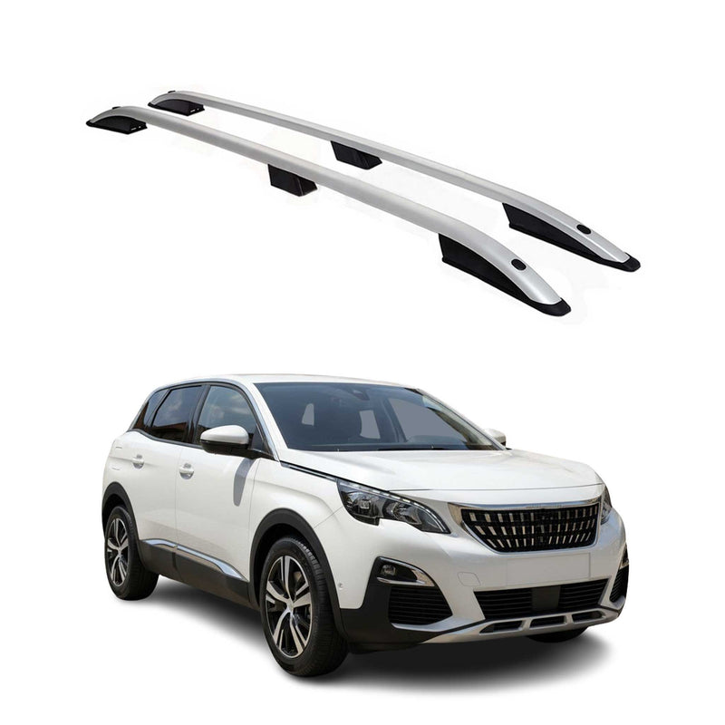 Dachreling Dachträger für Peugeot 3008 2016-2019 Grau Aluminium 2 tlg