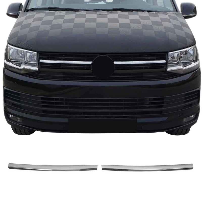 Kühlergrill Leisten Grillleisten für VW T6 Transporter 2015-2019 Chrom Silber 2x