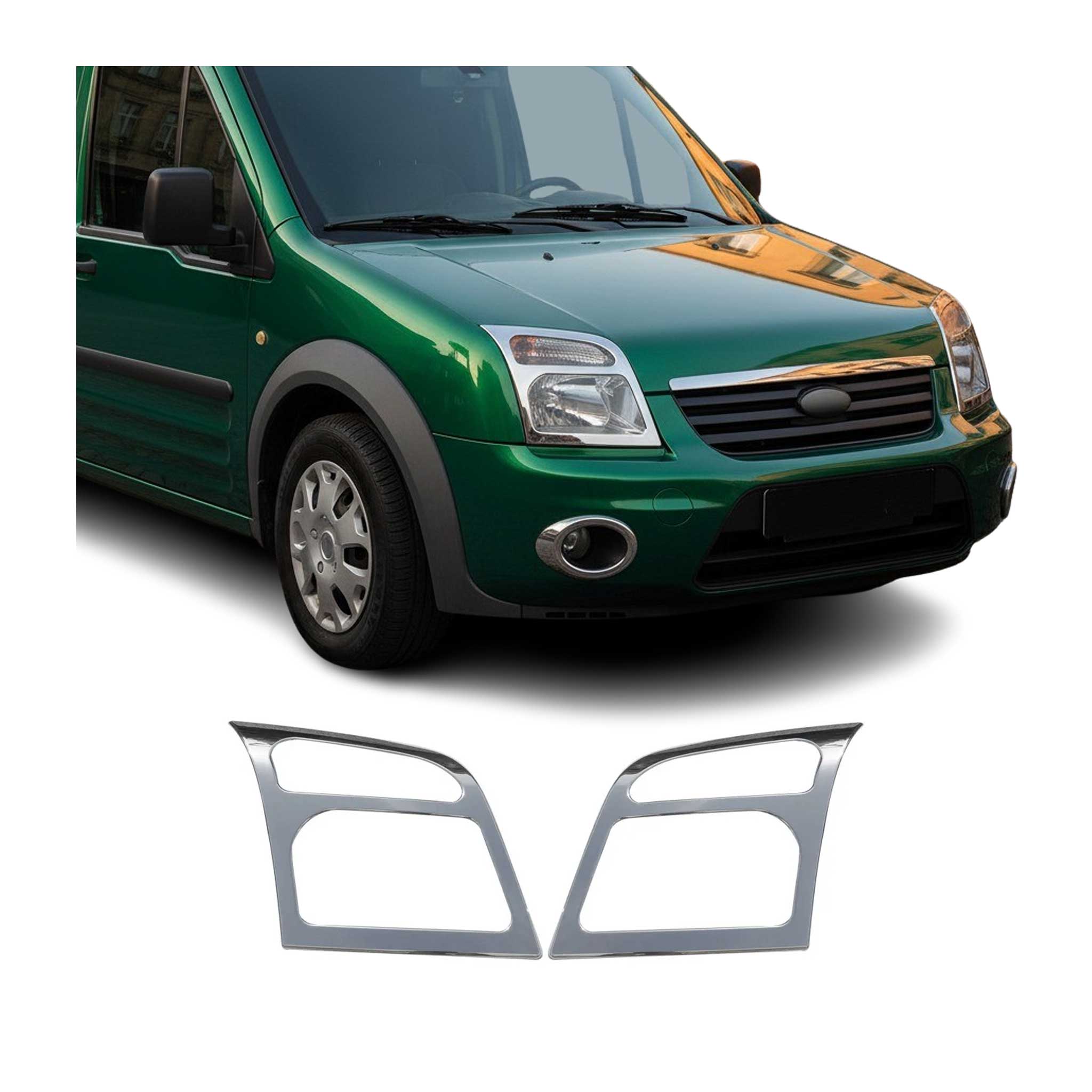 Scheinwerfer Leisten Scheinwerferblende für Ford Connect 2002-2014 Chrom ABS 2x