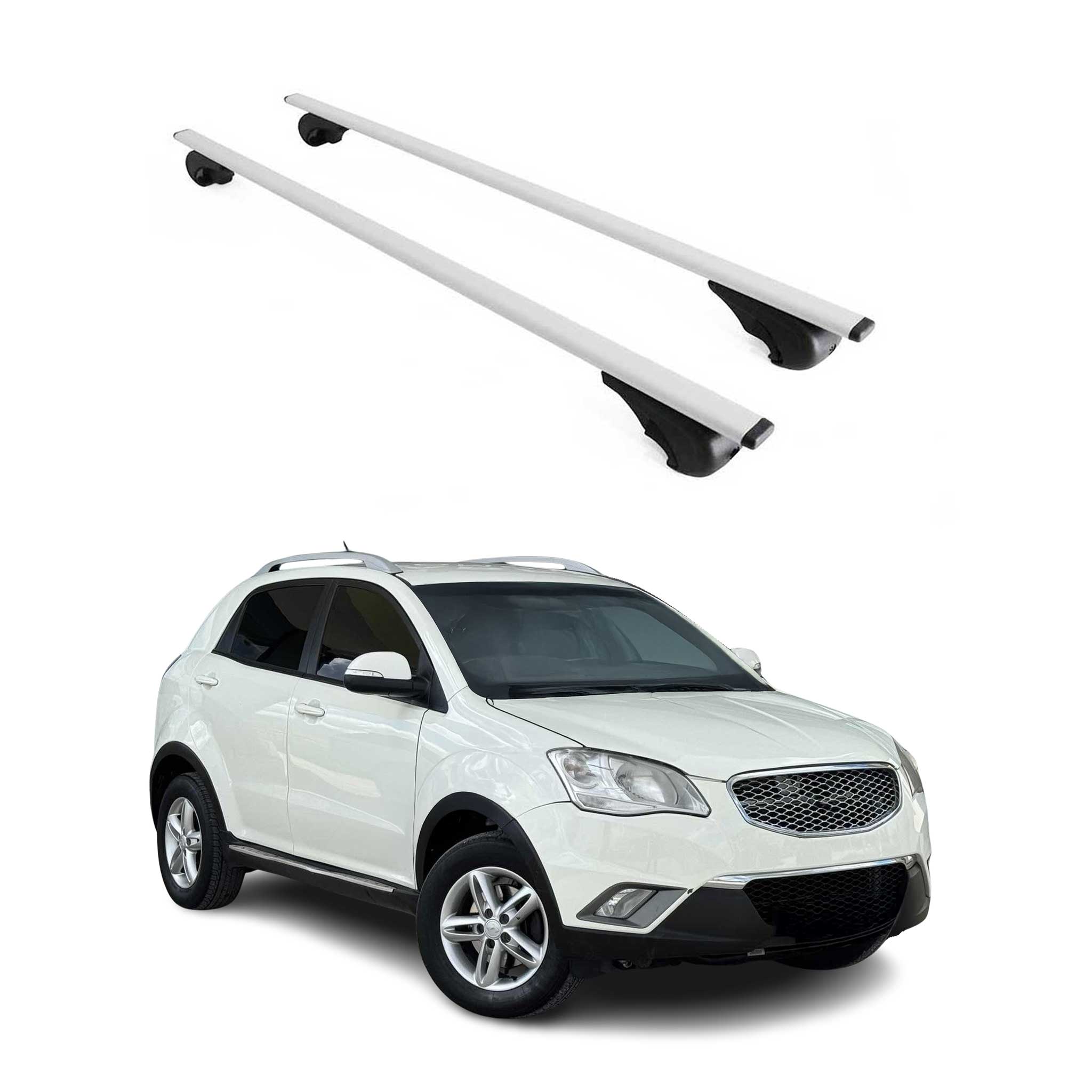 Dachträger Grundtäger für Ssangyong Korando 2010-2019 75kg Metall Silber 2 tlg