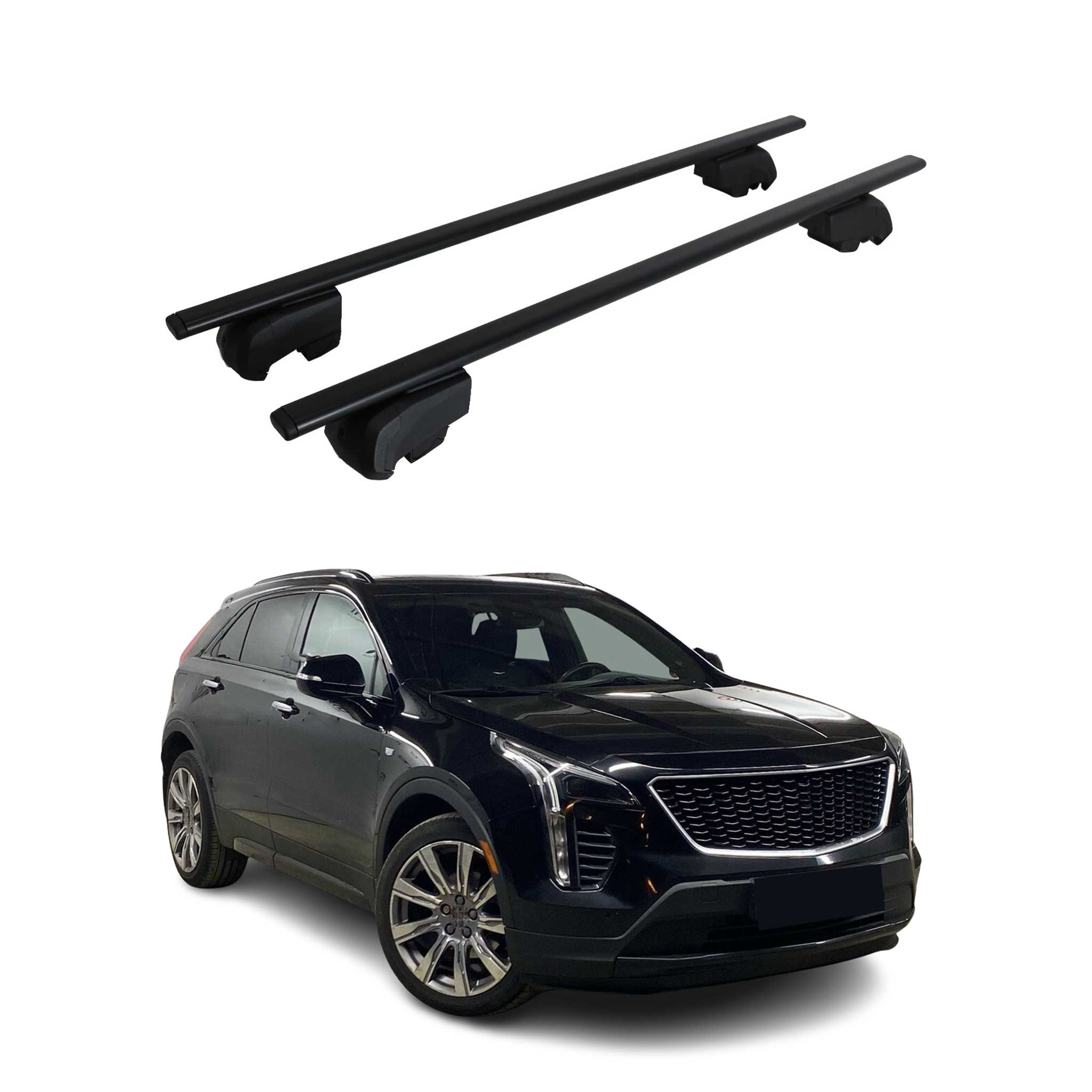 Dachträger Grundtäger für Cadillac XT4 2018-2026 75kg Metall Schwarz 2 tlg