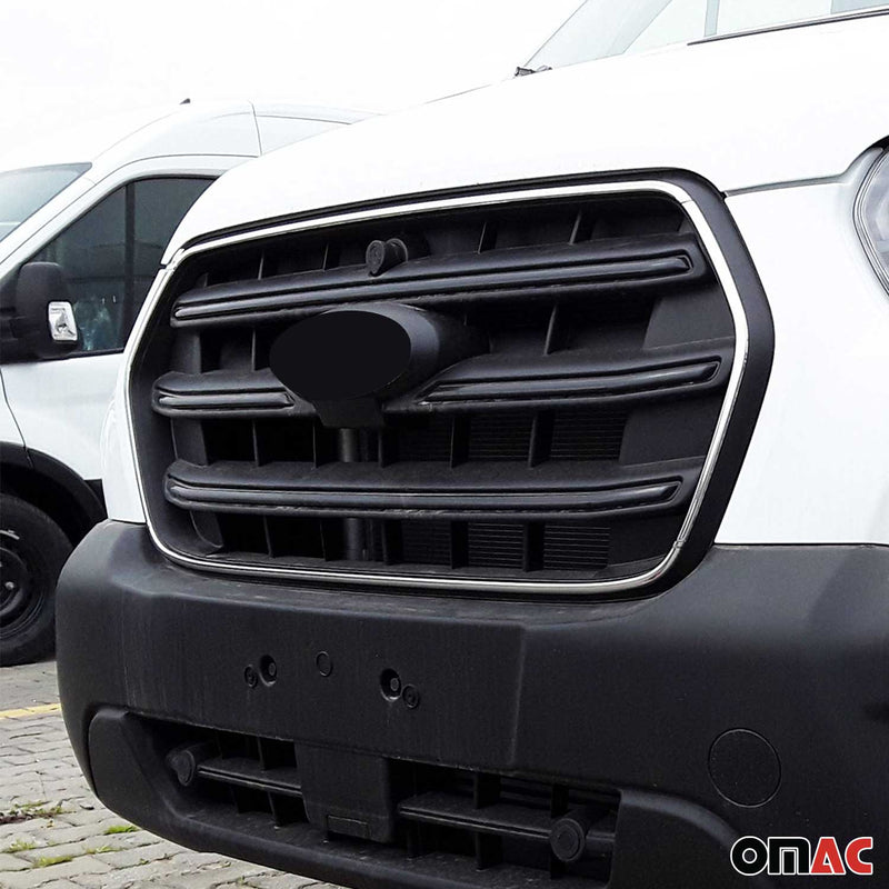 Kühlergrill Leisten Grillleisten für Ford Transit 2019-2025 Edelstahl Silber 4x