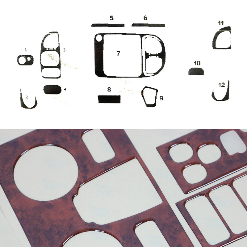 Innenraum Dekor Cockpit für Ford Transit 2000-2006 Wurzelholz Optik 12tlg