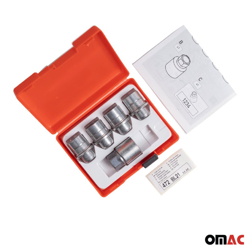 Radschloss Radschrauben Satz für KIA Stinger ab 2019 Silber 4tlg M12X1.5