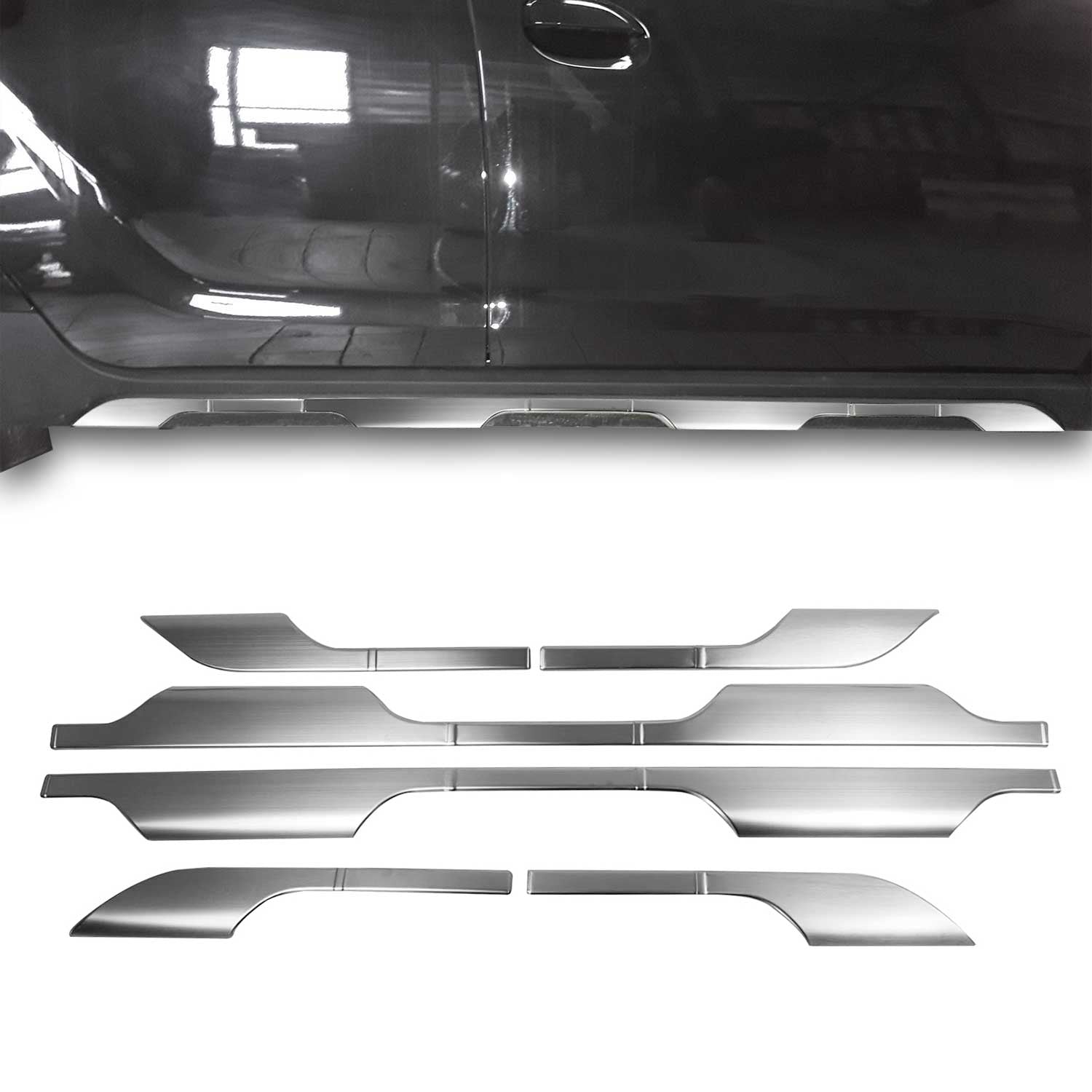 Seitentürleiste Türschutzleiste für Dacia Duster 2018-2021 Gebürstet Chrom 6x