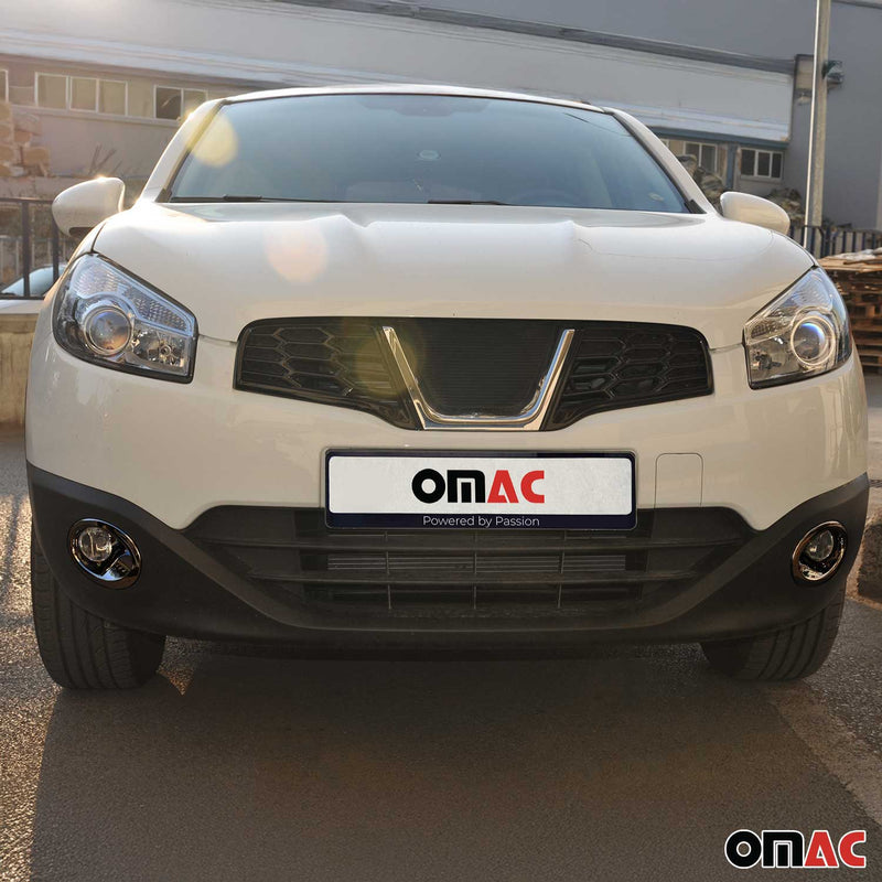 Nebelscheinwerfer Rahmen für Nissan Qashqai +2 2008-2014 Chrom ABS Dunkel