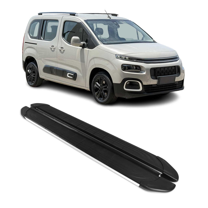 Trittbretter Seitenschweller für Citroen Berlingo L1 2018-25 Kombi Schwarz Grau