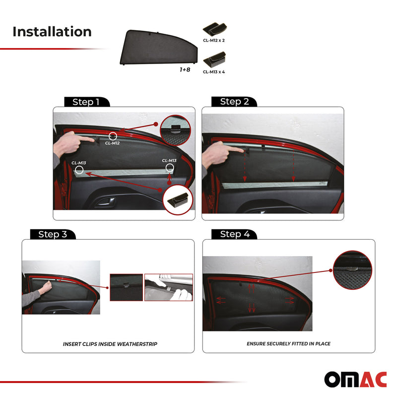 Sonnenschutz Blenden für Kia Rio 2011-2017 hintere Türen 2tlg