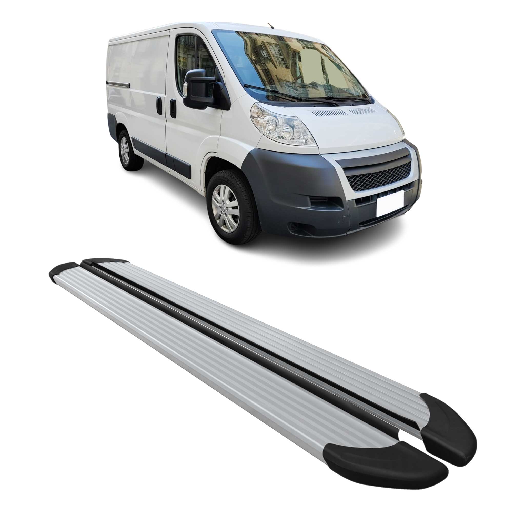 Seitenschweller Trittbretter Schweller für Citroen Jumper 2006-2026 L1 Alu Grau