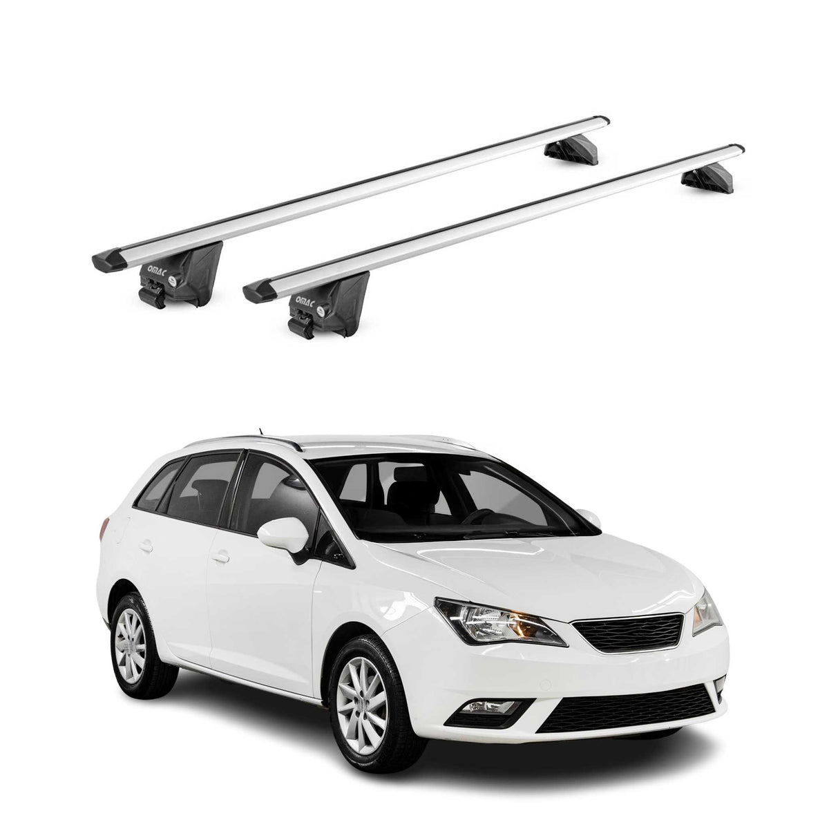 Dachträger Grundtäger für Seat Ibiza mk4 Kombi 2010-2017 100kg Alu Grau 2tlg ABE