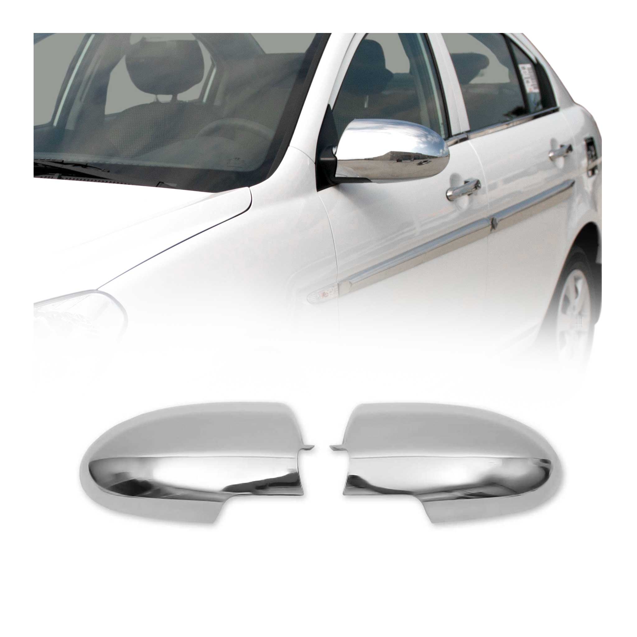 Spiegelkappen Spiegelabdeckung für Hyundai Accent mk3 2005-2010 Limo Chrom ABS