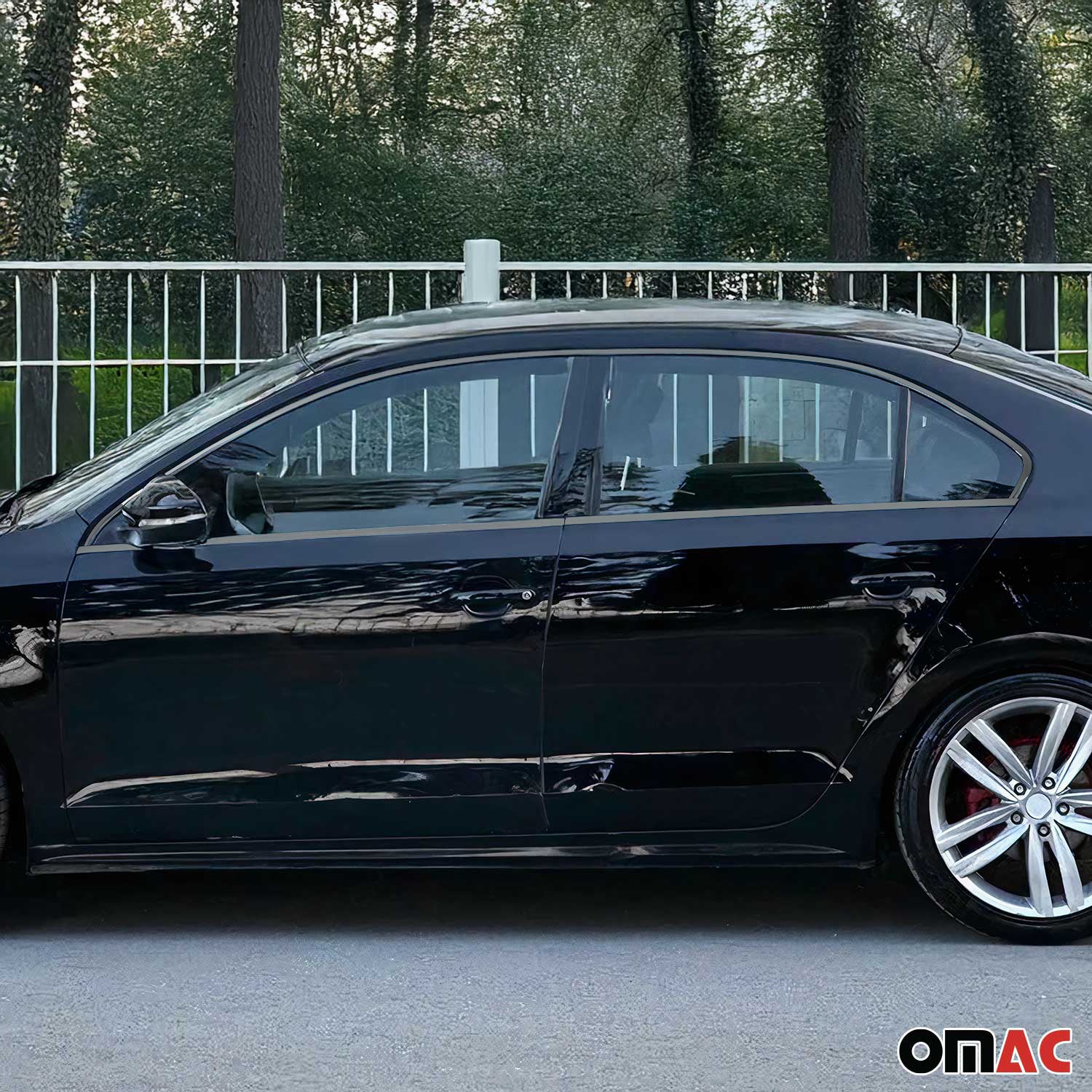 Fensterleisten Zierleisten für VW Jetta 2010-2018 Edelstahl Dunkel 12tlg