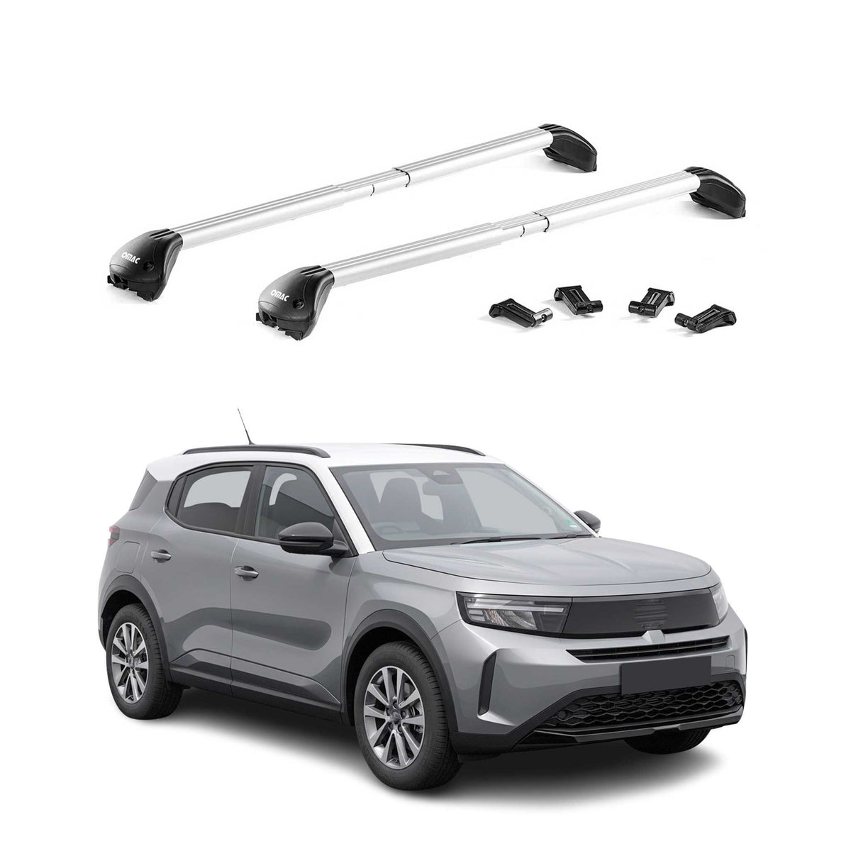 Dachträger Grundtäger für Opel Frontera 2024-2026 100kg Aluminium Silber ABE