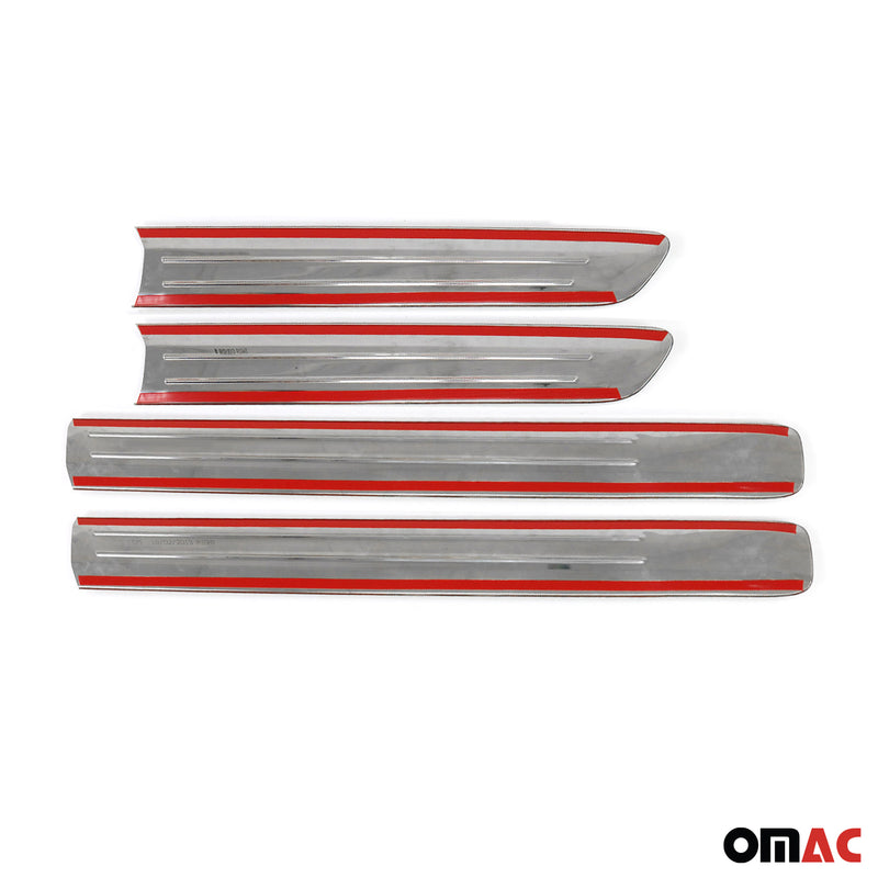 Seitentürleiste Türleisten Türschutzleiste für Fiat Doblo 2006-2010 Edelstahl 4x