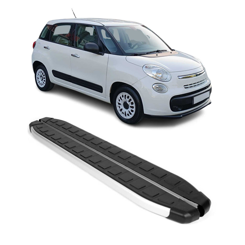 Seitenschweller Seitenbretter Trittbretter für Fiat 500L 2013-2024 Alu Schwarz