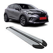 Trittbretter Seitenschweller für Renault Captur 2019-2026 Aluminium Silber 2 tlg