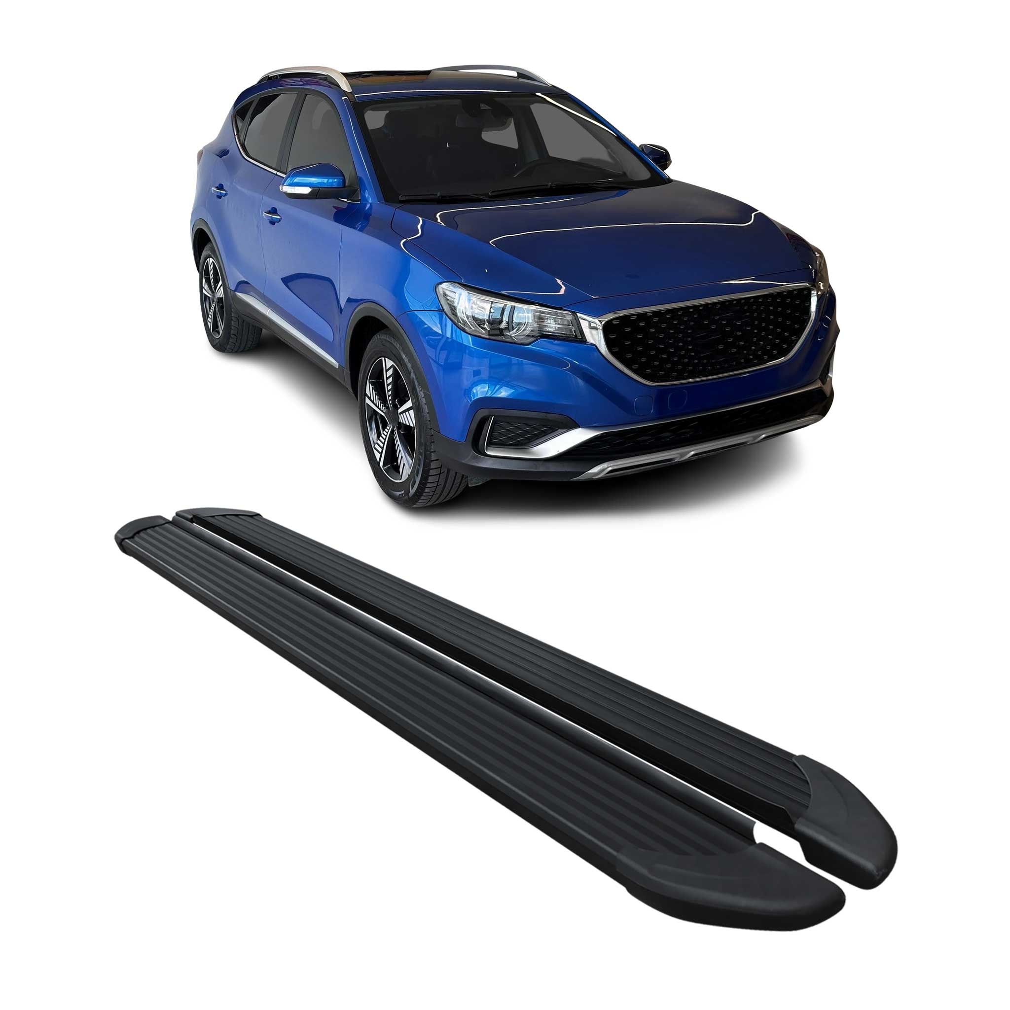 Trittbretter Seitenschweller für MG ZS-EV 2020-2026 Aluminium Schwarz 2 tlg