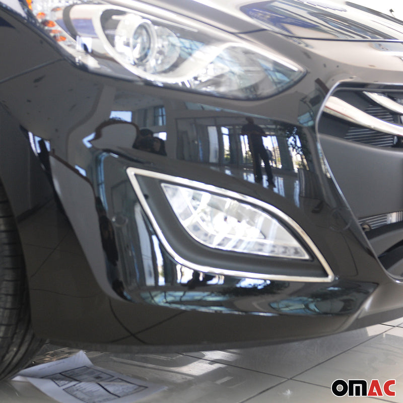 Nebelscheinwerfer Rahmen Umrandung für Hyundai i30 2012-2017 Edelstahl Silber 2x