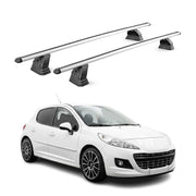 Alu Dachträger für Peugeot 207 2006-2015 TÜV T-Nut Abschließbar 2tlg Silber