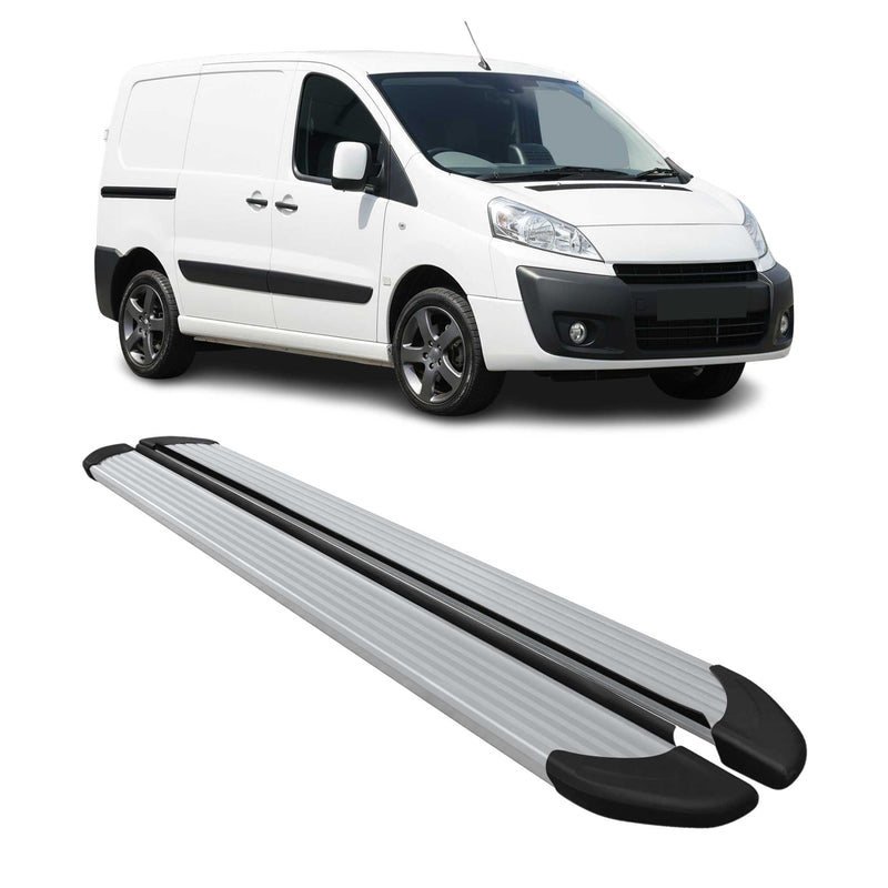 Seitenschweller Trittbretter Schweller für Peugeot Expert 2007-2017 L1 Alu Grau