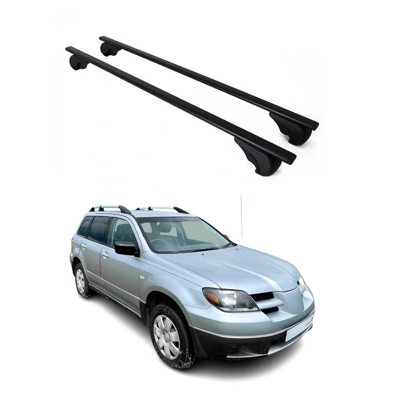Dachträger Grundtäger für Mitsubishi Outlander 2004-2006 75kg Metall Schwarz 2x